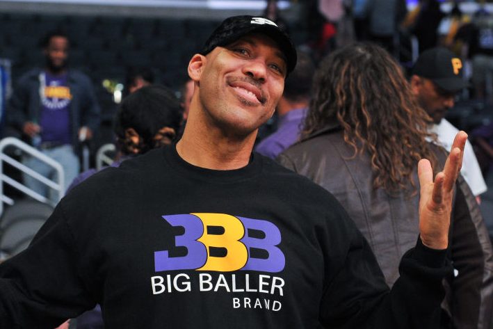 LaVar Ball attends a Los Angeles Lakers game. (Allen Berezovsky/Getty)