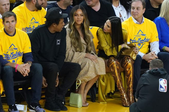 Jay-Z and Beyonce attend Game 3 of the 2019 NBA Finals. (Thearon W. Henderson/Getty)
