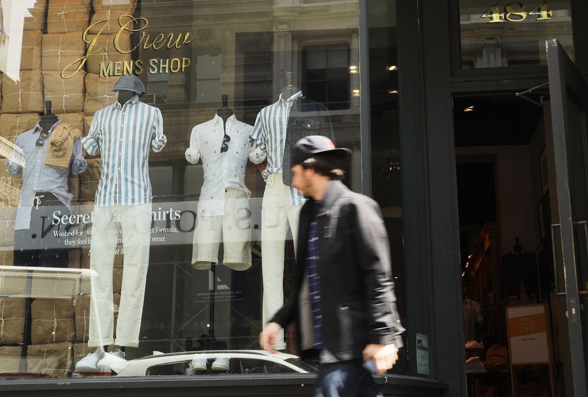 J.Crew has gone from menswear giant to lost in the woods (Photo by Spencer Platt/Getty Images)