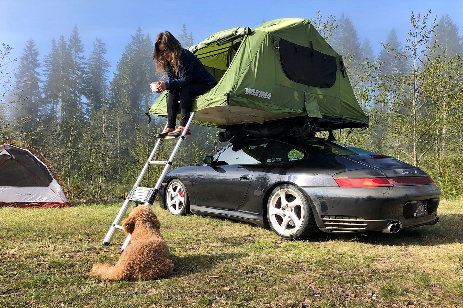 Car Rooftop Tent Camping in a Porsche 996