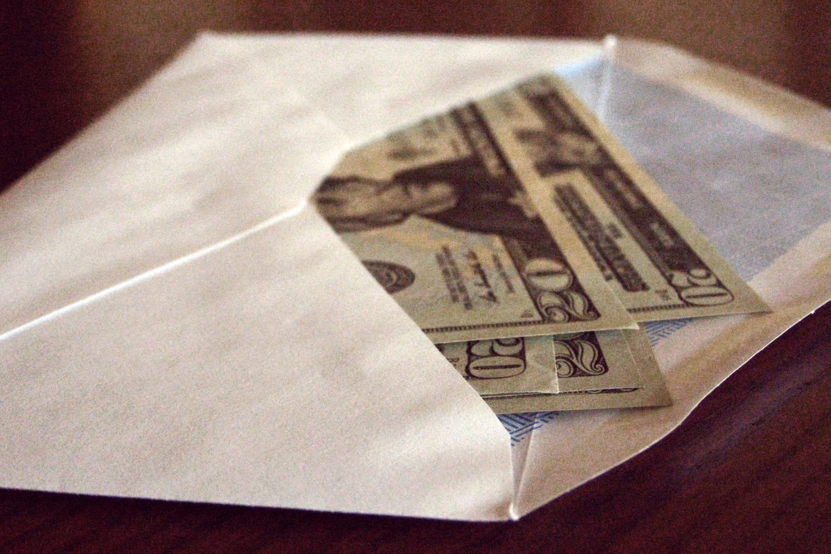 Envelope full of money