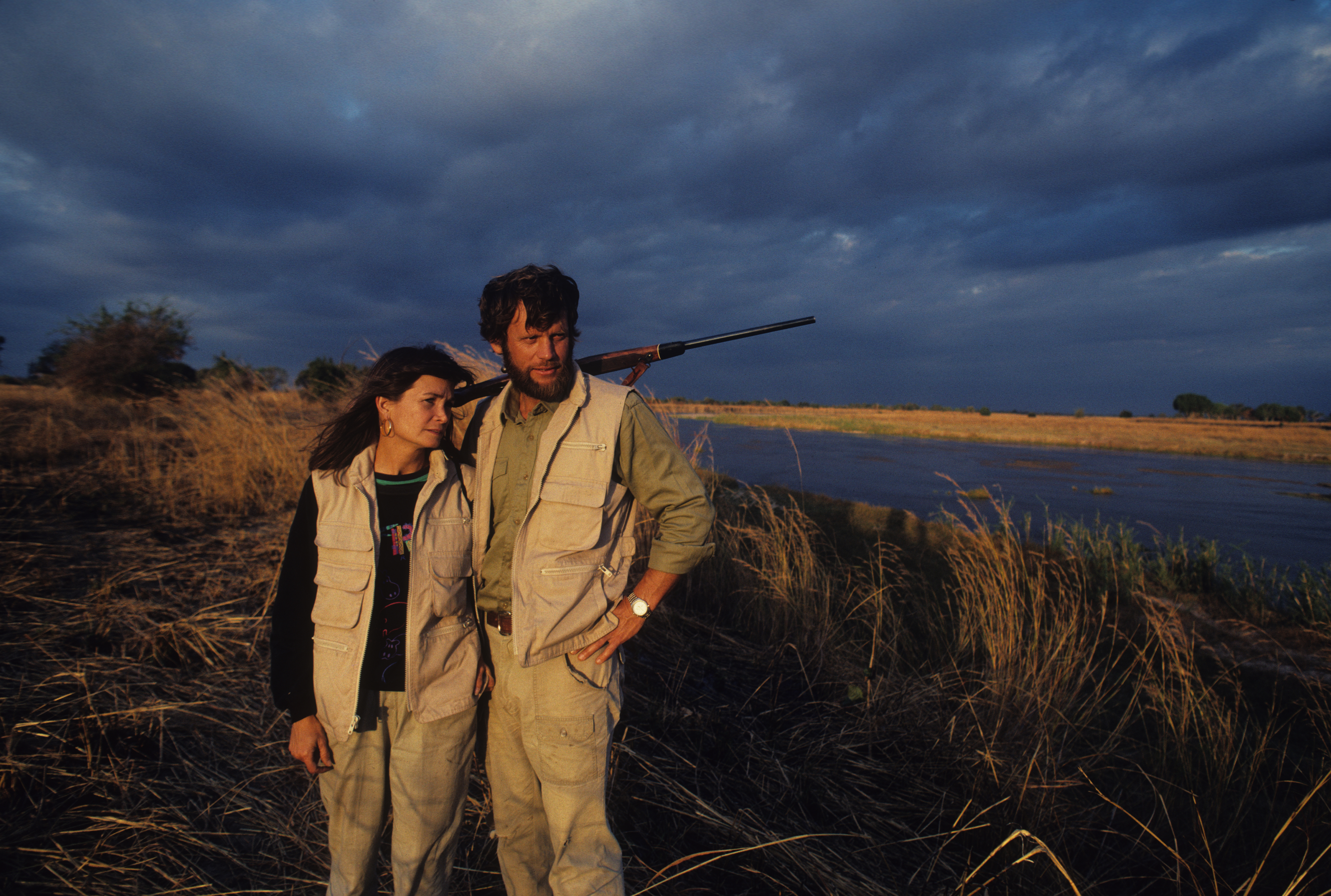 Bestselling author, Delia Owens, and her then-husband in Zambia