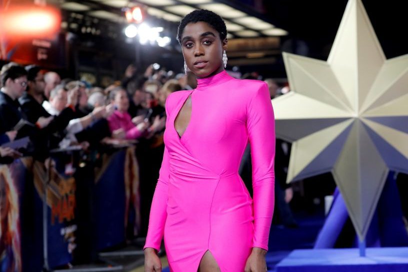 Lashana Lynch at the premiere of the film "Captain Marvel" in London. (TOLGA AKMEN/AFP/Getty Images)
