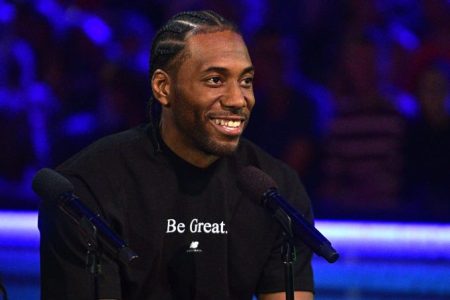 Kawhi Leonar at the Nickelodeon Kids' Choice Sports 2019. (Matt Winkelmeyer/KCASports2019/Getty for Nickelodeon)