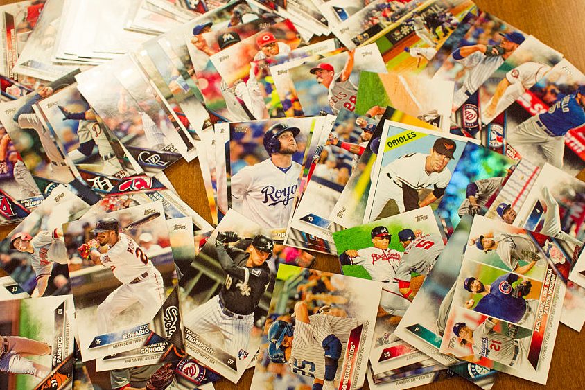 Topps baseball cards from the 2016 season. (Kris Connor/Getty)