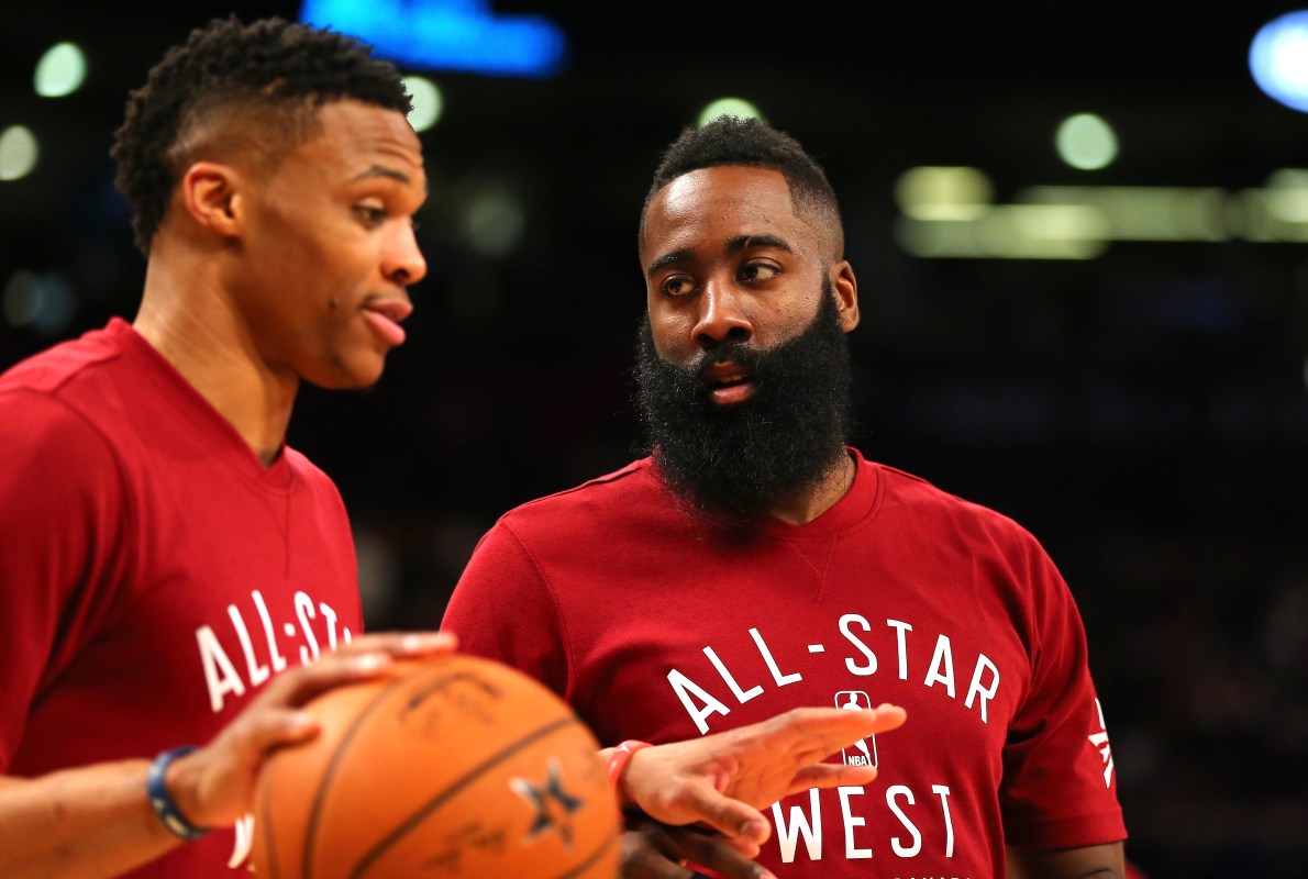 Russell Westbrook and James Harden on Rockets