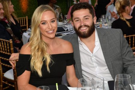 Emily Wilkinson and Baker Mayfield on July 15, 2018. (Matt Winkelmeyer/Getty)