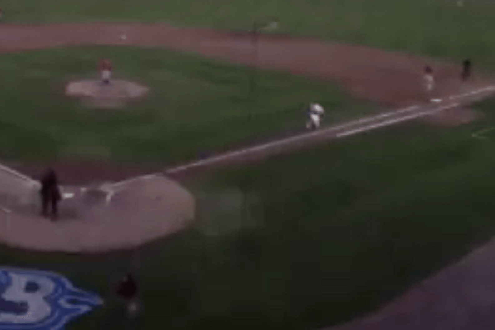 Tony Thomas stealing first base (SoMD Blue Crabs/Twitter)