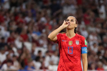 Alex Morgan audaciously sipping her tea