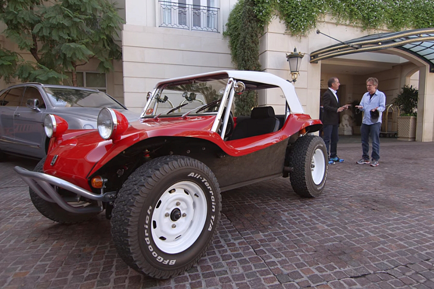 Meyers Manx Dune Buggy Comedians in Cars Getting Coffee