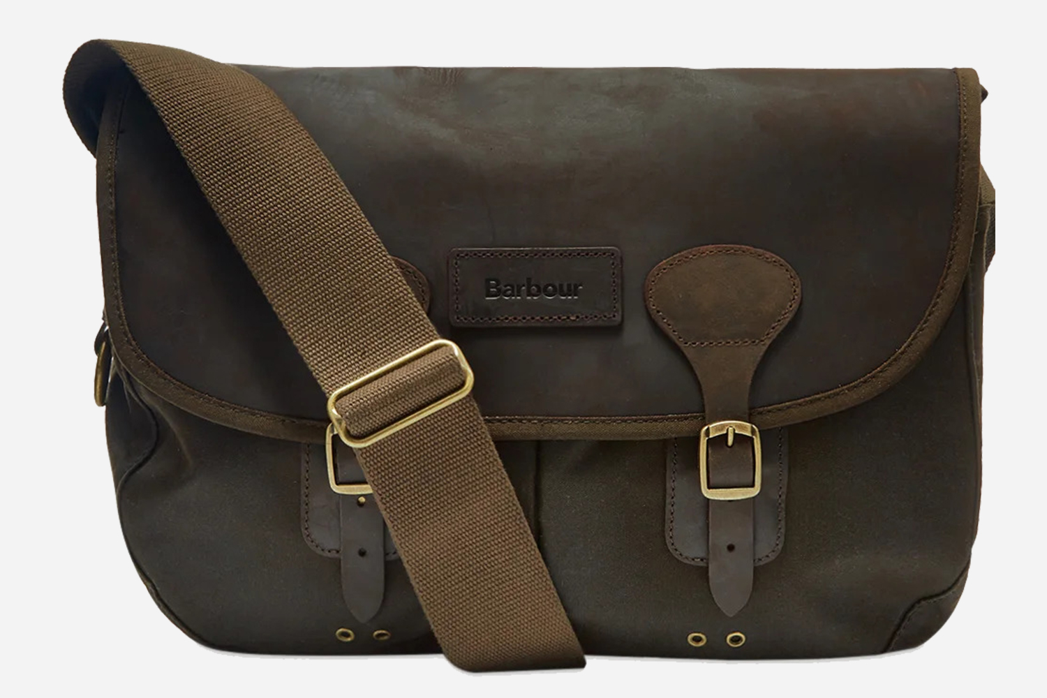 Barbour Olive Wax Leather Tarras Shoulder Bag Sale