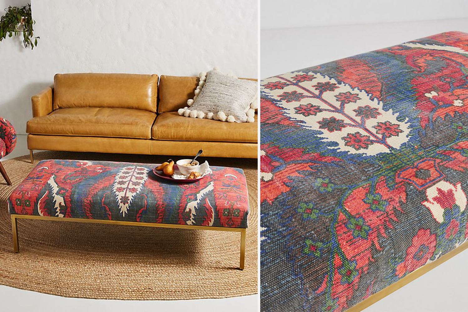 Rug-Printed Ottoman Discounted During Anthropologie Sale