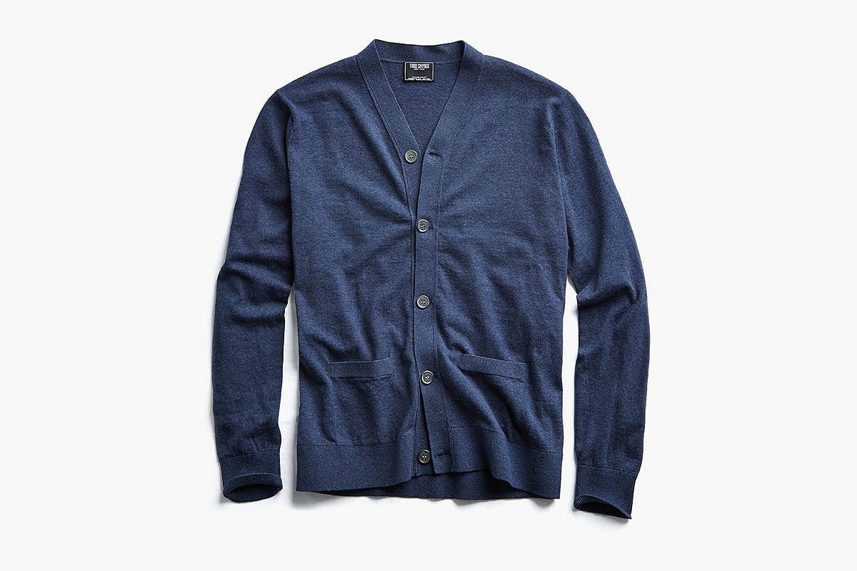 Todd Snyder Cotton Cardigan in Navy