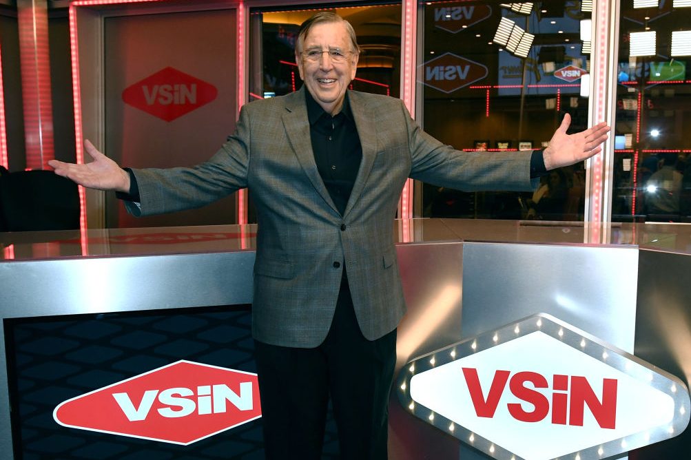 Brent Musburger And Al Bernstein Unveil Broadcasting Studio For VSiN Sports Gambling Information Network VSiN Brent Musburger