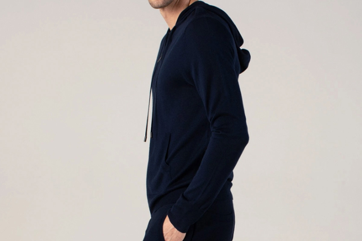 Naadam Men's Silk Cashmere Zip Hoodie