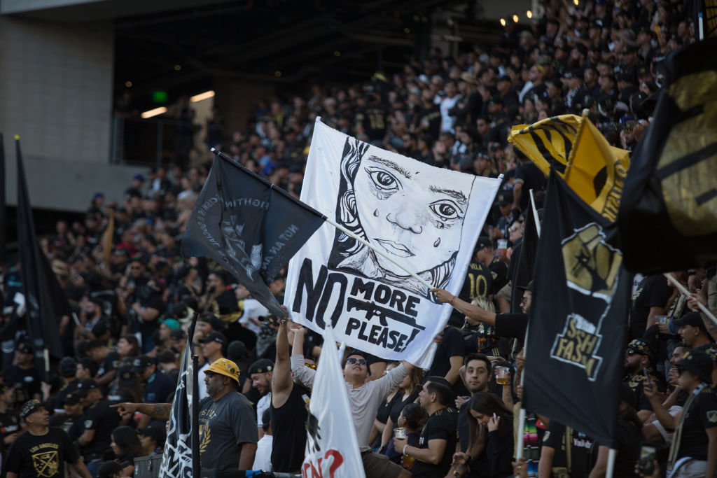 Supporters at LAFC game