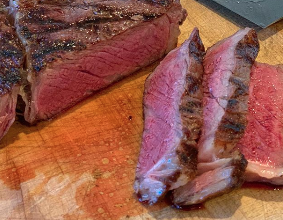 A grilled American Wagyu ribeye from Snake River Farms