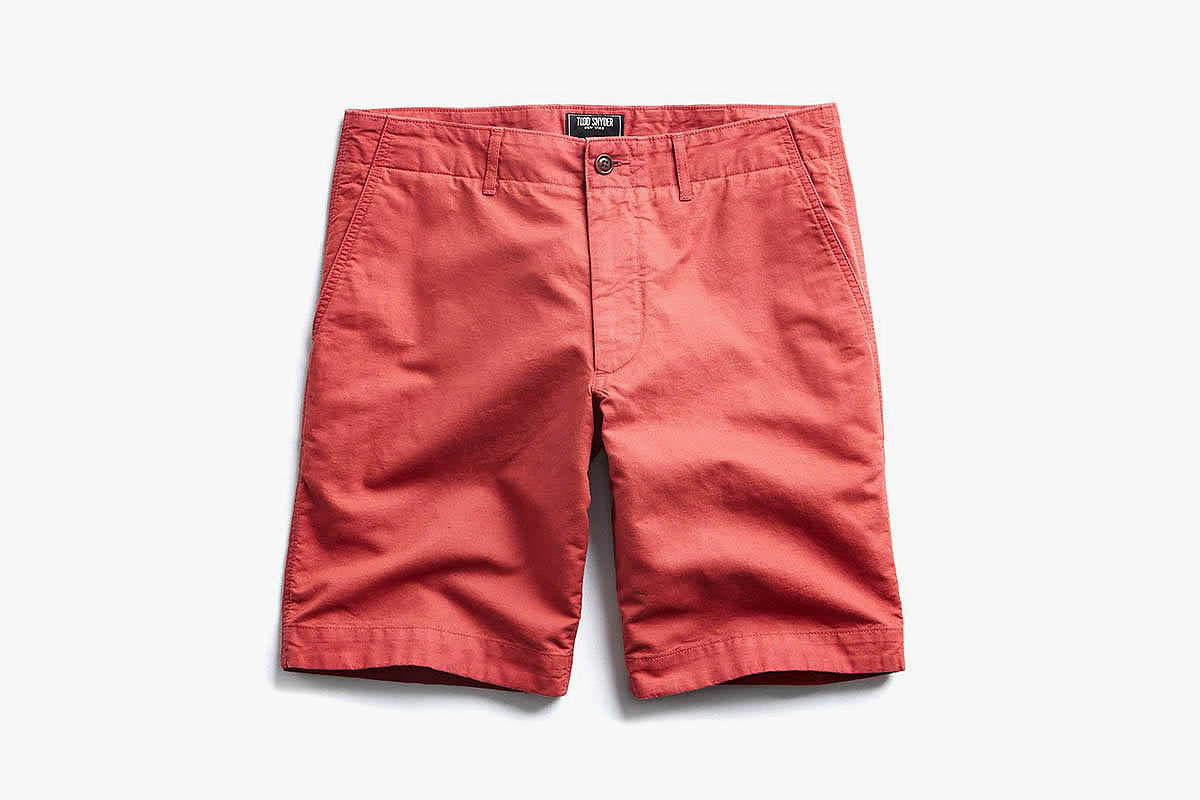Todd Snyder 9" Cotton Linen Oxford Surplus Short in Red