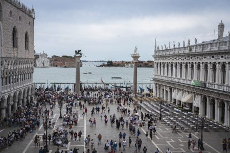 The Plaza San Marco, one of Venice's most popular gathering places