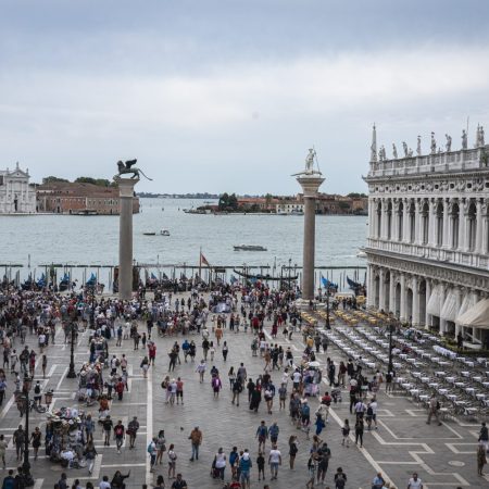 The Plaza San Marco, one of Venice's most popular gathering places
