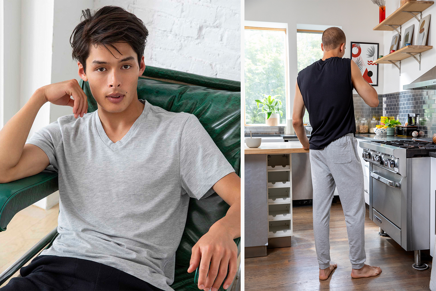 Brooklinen Loungewear York Tee, Clark Tank and Bergen Jogger
