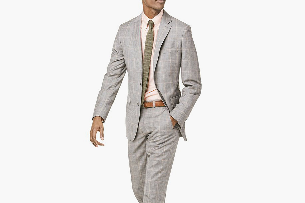 Todd Snyder Prince of Wales Tropical Wool Sutton Suit Jacket in Grey