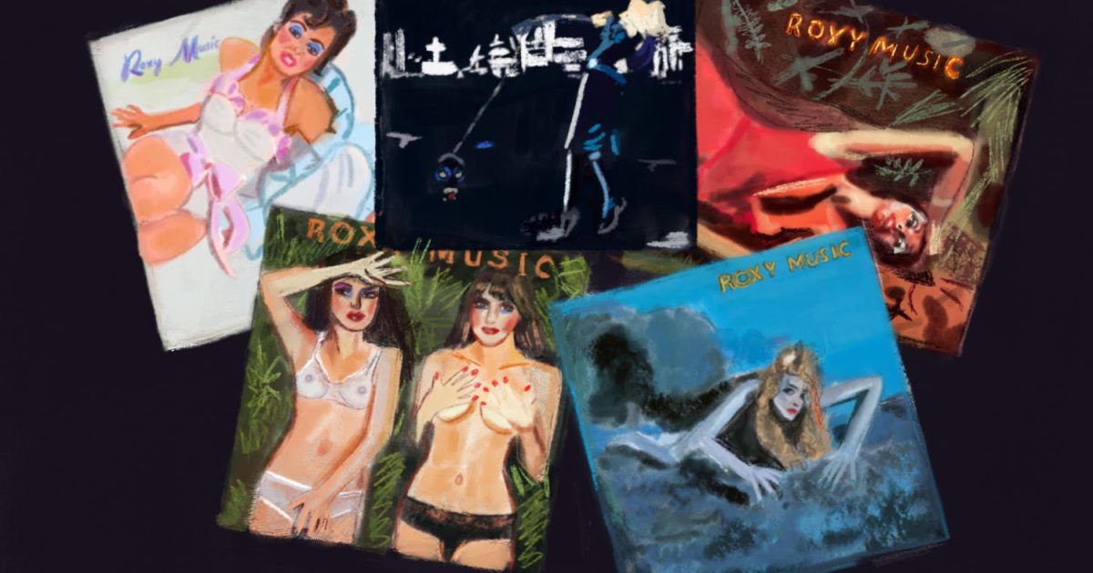 Roxy Music s/t, Stranded, Country Life and other 1970s album covers