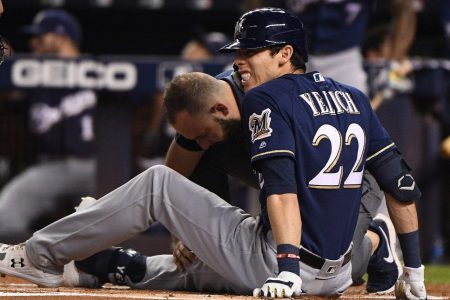 Christian Yelich Out for Year After Fouling Ball Off Knee