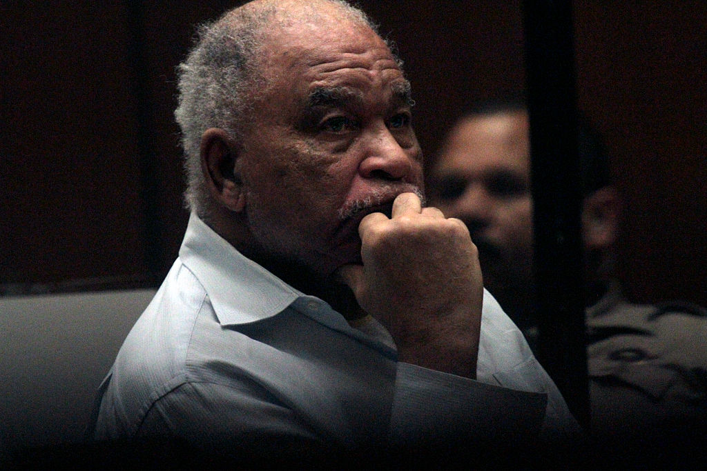 Samuel Little, who was indicted on charges that he murdered three women in Los Angeles in the 1980s, listens to opening statements as his trial begins on AUGUST 18, 2014.  (Photo by Bob Chamberlin/Los Angeles Times via Getty Images)