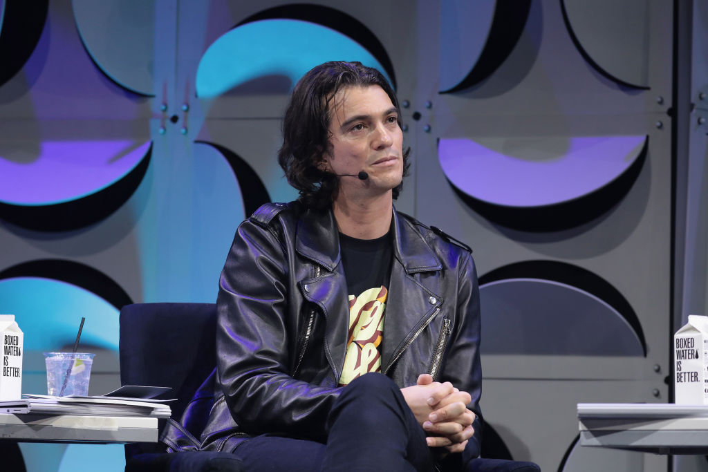 Co-founder and CEO of WeWork Adam Neumann appears on stage as WeWork presents Creator Awards Global Finals at the Theater At Madison Square Garden on January 17, 2018 in New York City.  (Photo by Cindy Ord/Getty Images for WeWork)