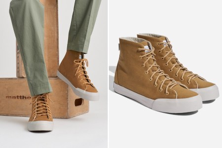 Saturdays NYC Mike High Canvas Sneaker in Burnt Khaki