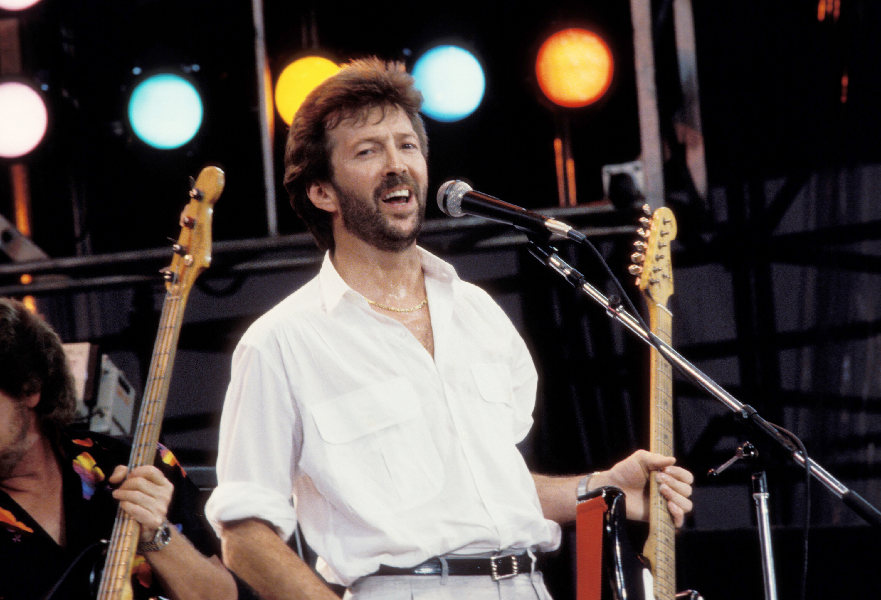Eric Clapton's look was pretty hard to mess with. (Photo by KMazur/WireImage)