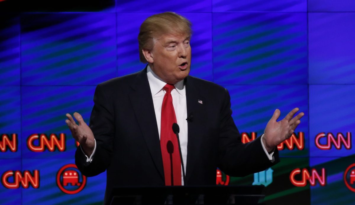Donald Trump speaks during the CNN Debate in Miami on 2016.