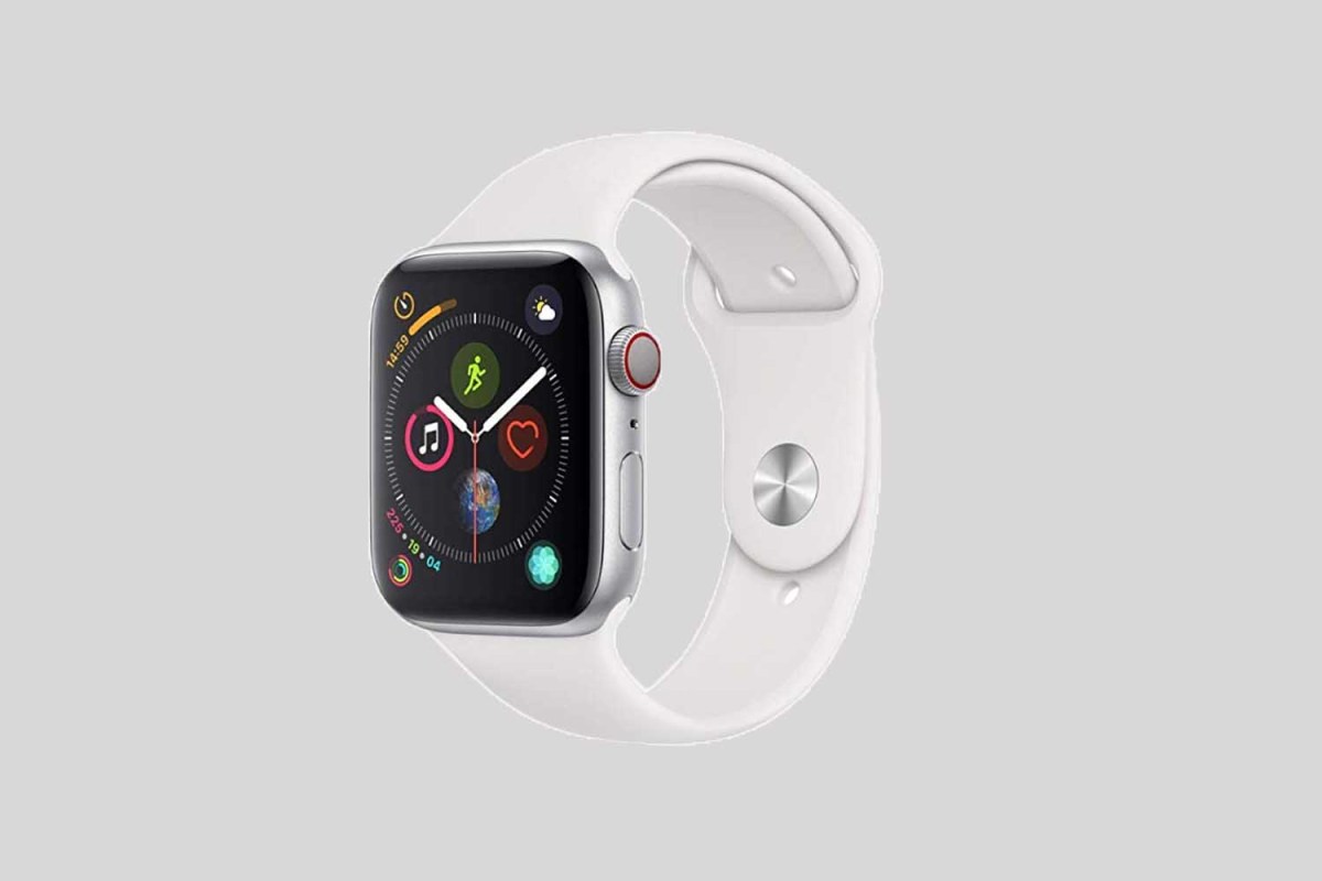 Apple Watch Series 4 (GPS + Cellular, 44mm) - Silver Aluminum Case with White Sport Band