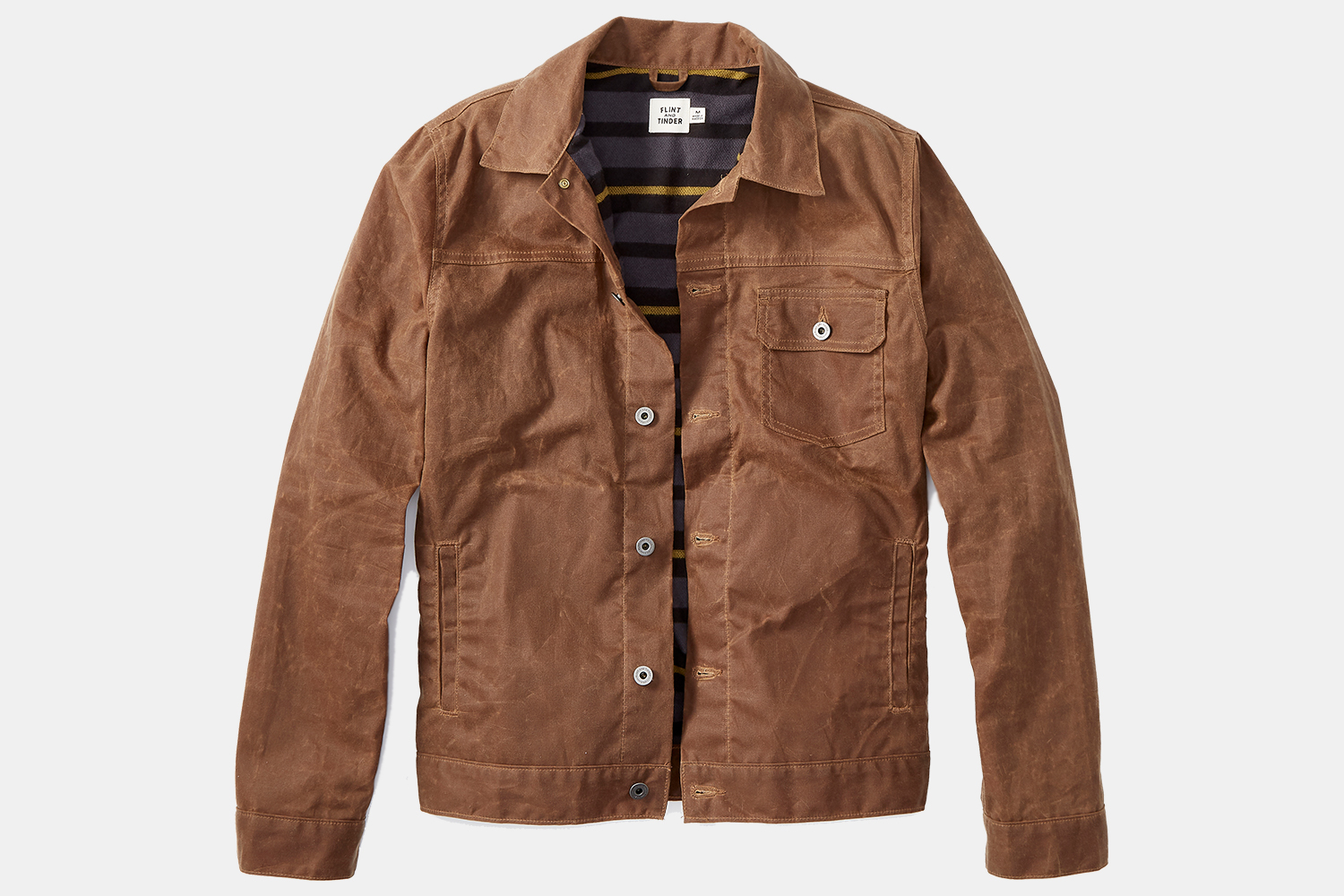 Flint and Tinder Flannel-Lined Waxed Trucker Jacket on Huckberry