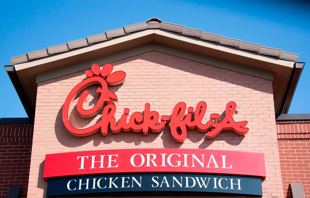 Chick-fil-a chain restaurant in Middletown, DE, on July 26, 2019. (Photo by JIM WATSON / AFP)        (Photo credit should read JIM WATSON/AFP via Getty Images)