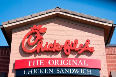 Chick-fil-a chain restaurant in Middletown, DE, on July 26, 2019. (Photo by JIM WATSON / AFP)        (Photo credit should read JIM WATSON/AFP via Getty Images)