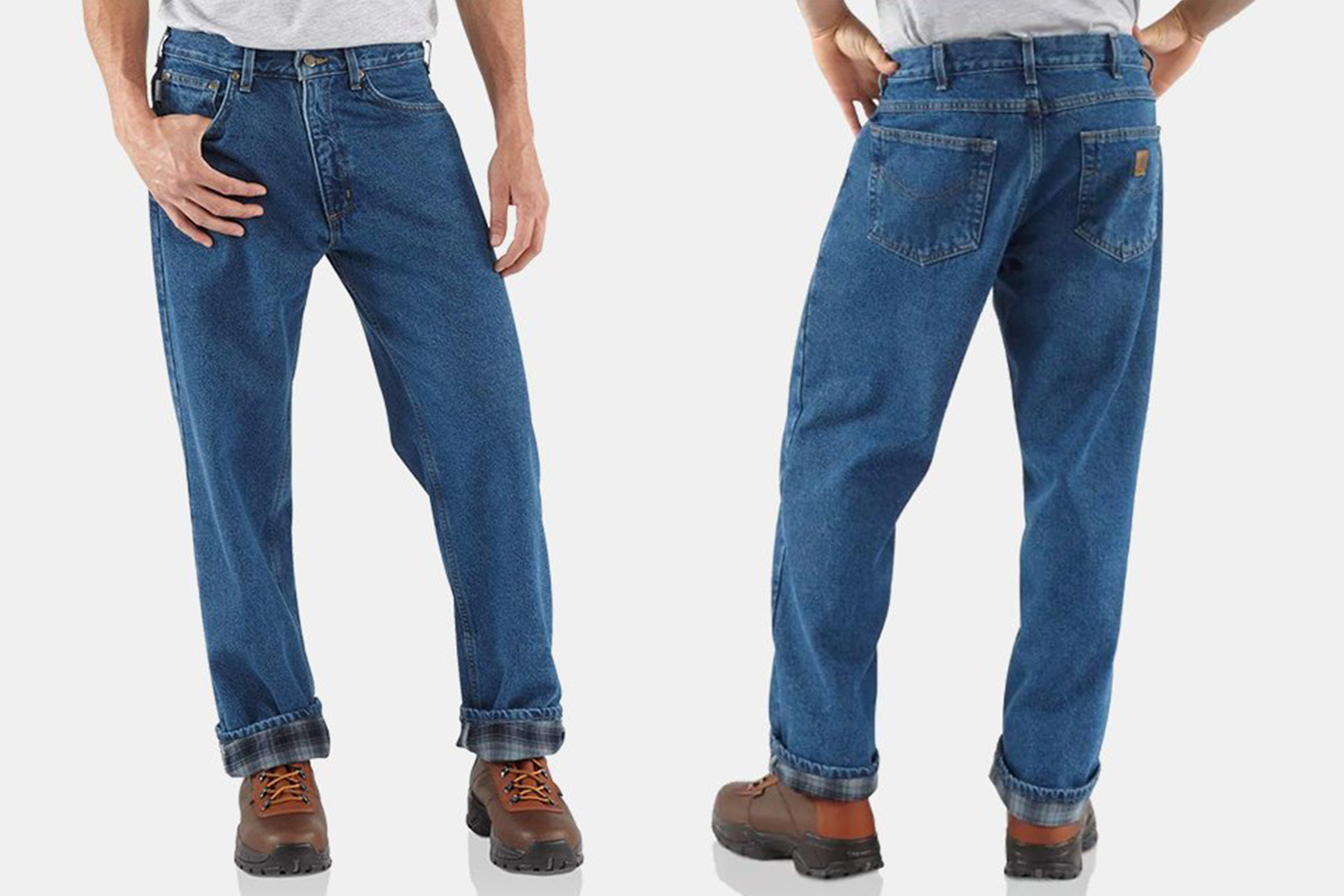 Carhartt Relaxed-Fit Straight-Leg Flannel-Lined Jeans