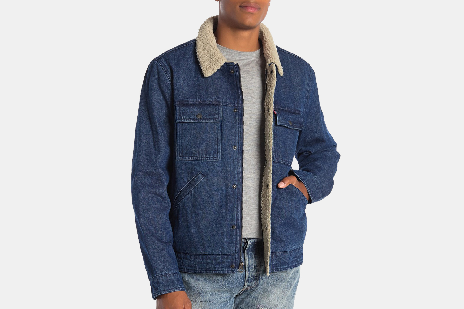levis denim jacket with sheep's wool lining