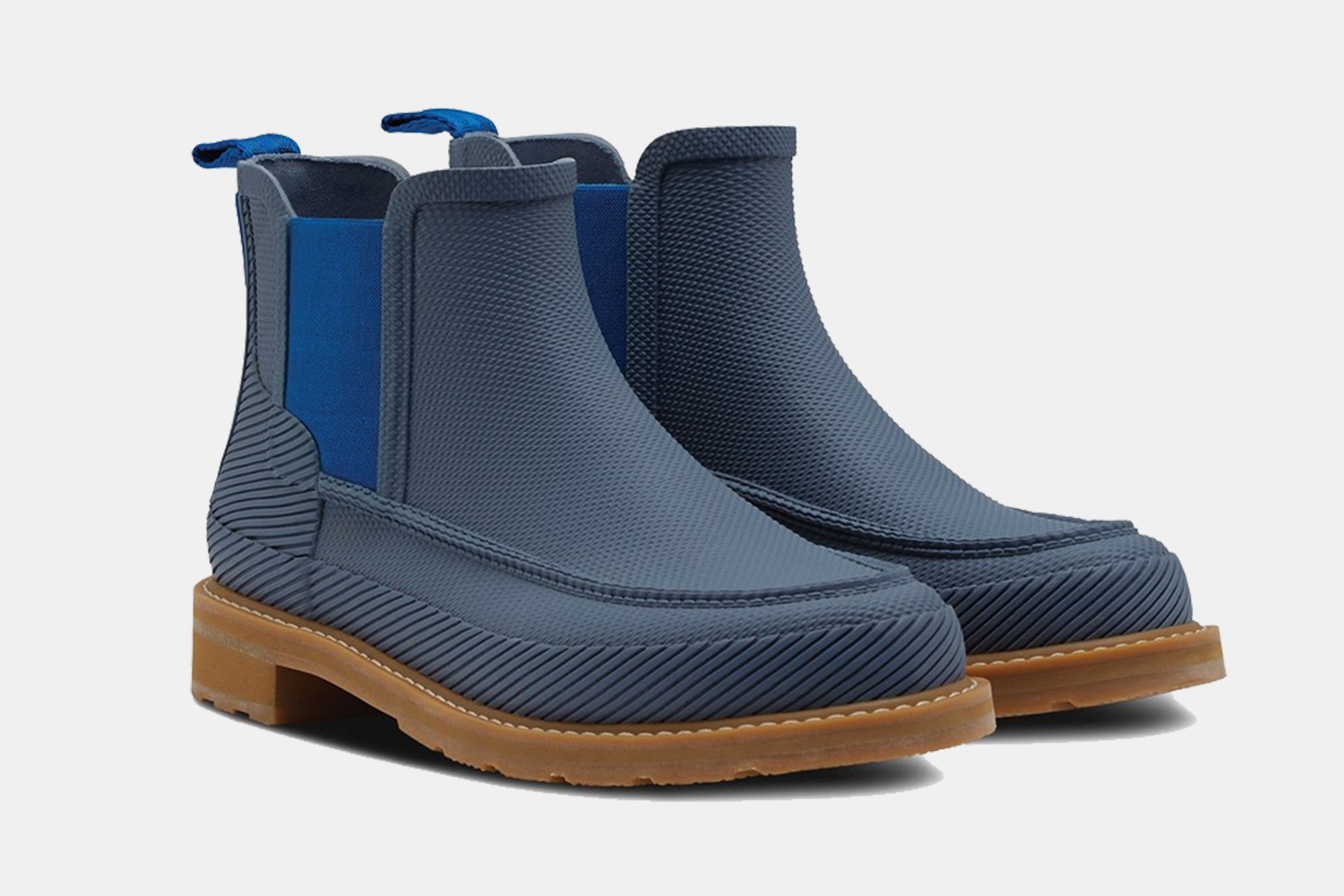 Hunter Moc Toe Waterproof Chelsea Rain Boots in Blue