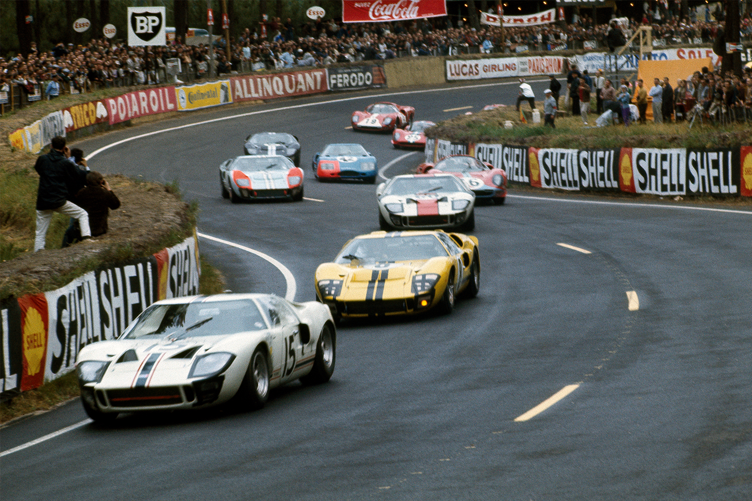 <strong>Ford GT40</strong><br><strong>Car numbers:</strong> 12, 14, 15, 59 and 60<br>While the ‘66 Le Mans was a triumph for Ford, only three of its cars finished the race (albeit in first, second and third place). Five Mark IIs failed to finish, and none of these plain GT40s did, either.