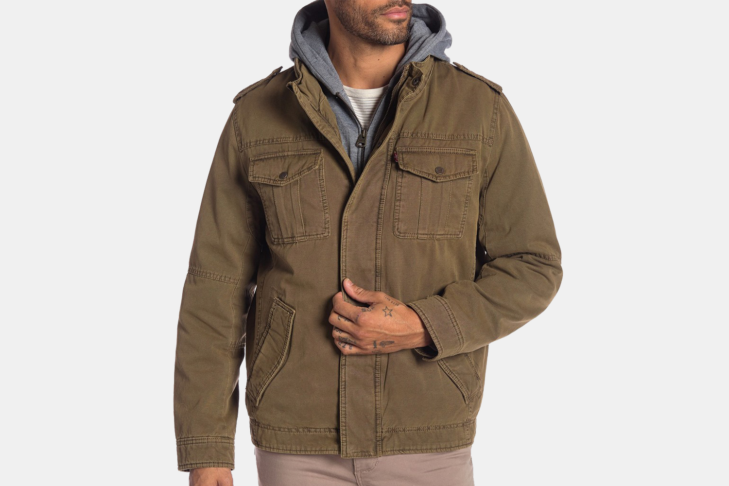 Levi's Sherpa-Lined Hooded Military Jacket