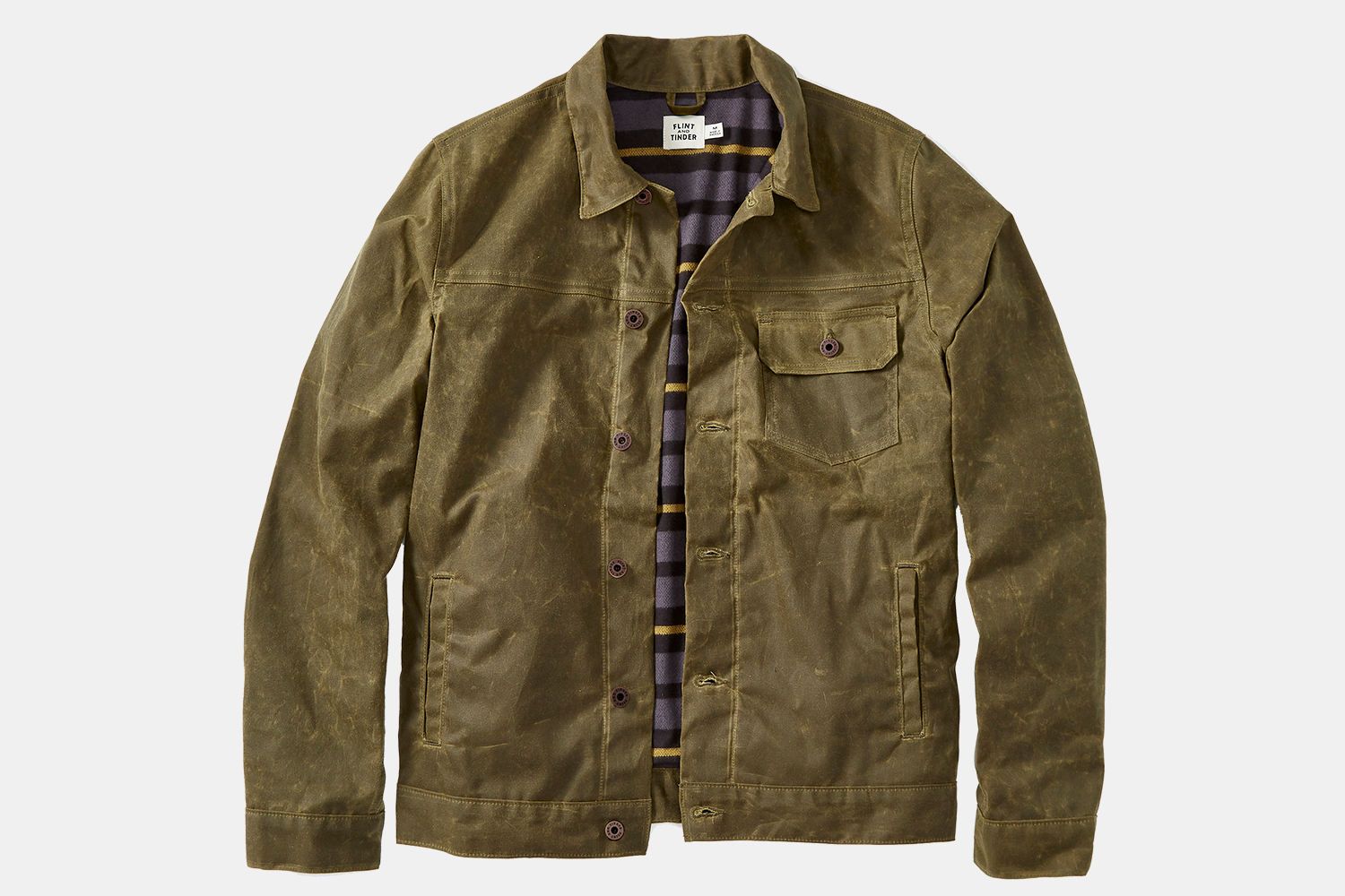 Flint and Tinder Flannel-Lined Waxed Trucker Jacket