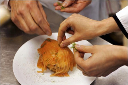 chefs in Paris making food yum
