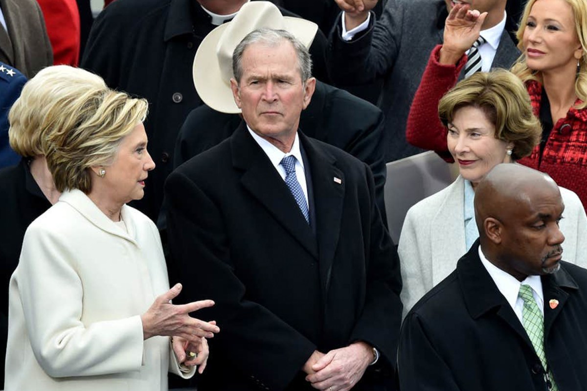 Hillary Clinton, George W. Bush and Laura Bush at the 2017 Presidential Inauguration.