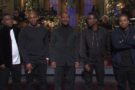 Eddie Murphy was joined by Tracy Morgan, Dave Chappelle and Chris Rock during his monologue on "SNL."