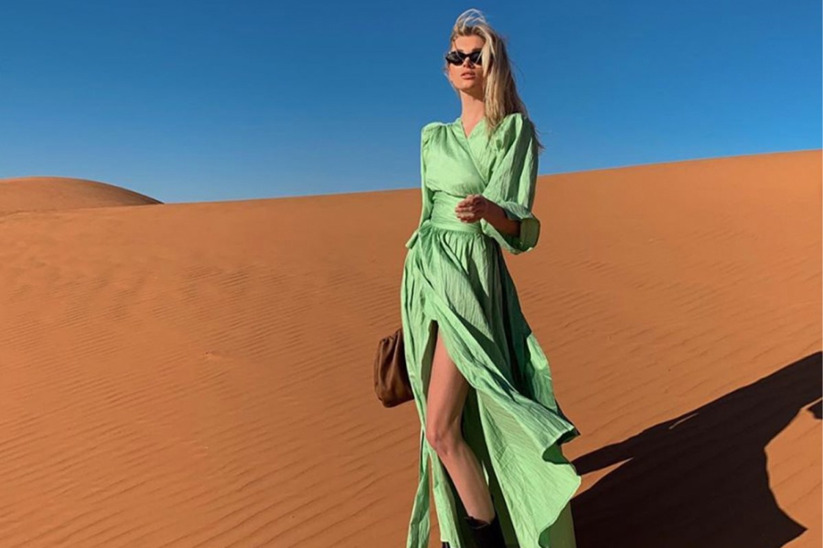 Model Elsa Hosk posts from Saudi Arabia with the hashtag #mdlbeastbrandambassador