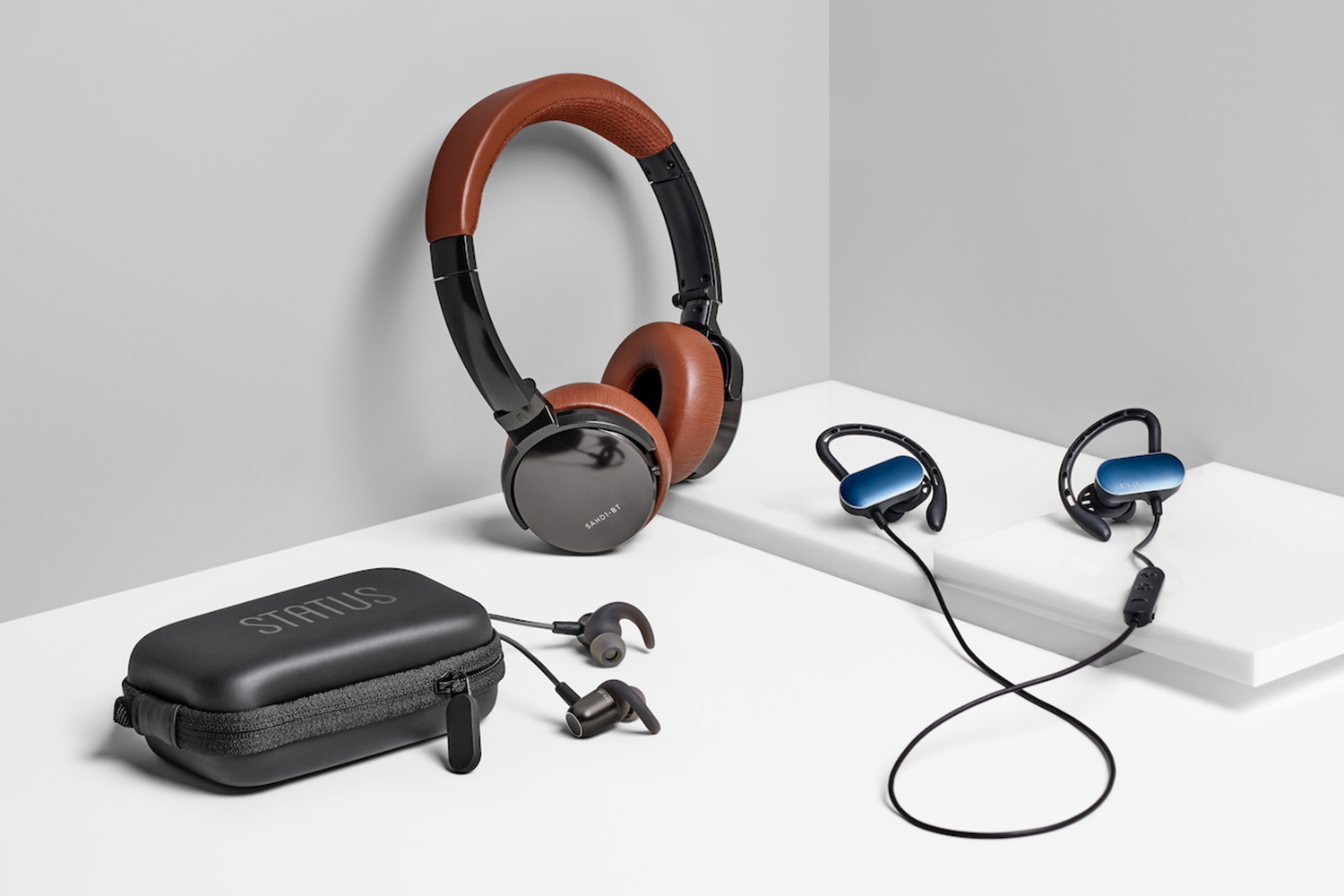 Status on-ear headphones, earbuds and in-ear headphones