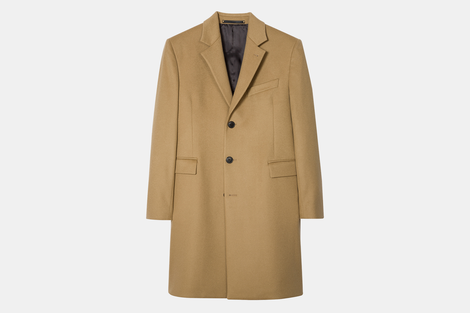 Paul Smith Men's Sand Wool-Cashmere Overcoat Discount
