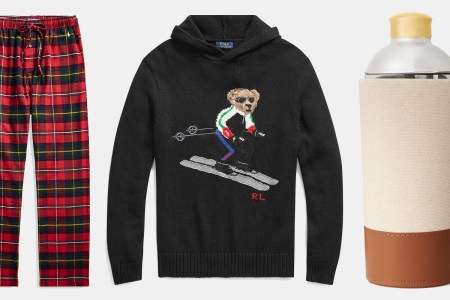 Ralph Lauren men's Polo Bear sweater, cocktail shaker and pajama pants